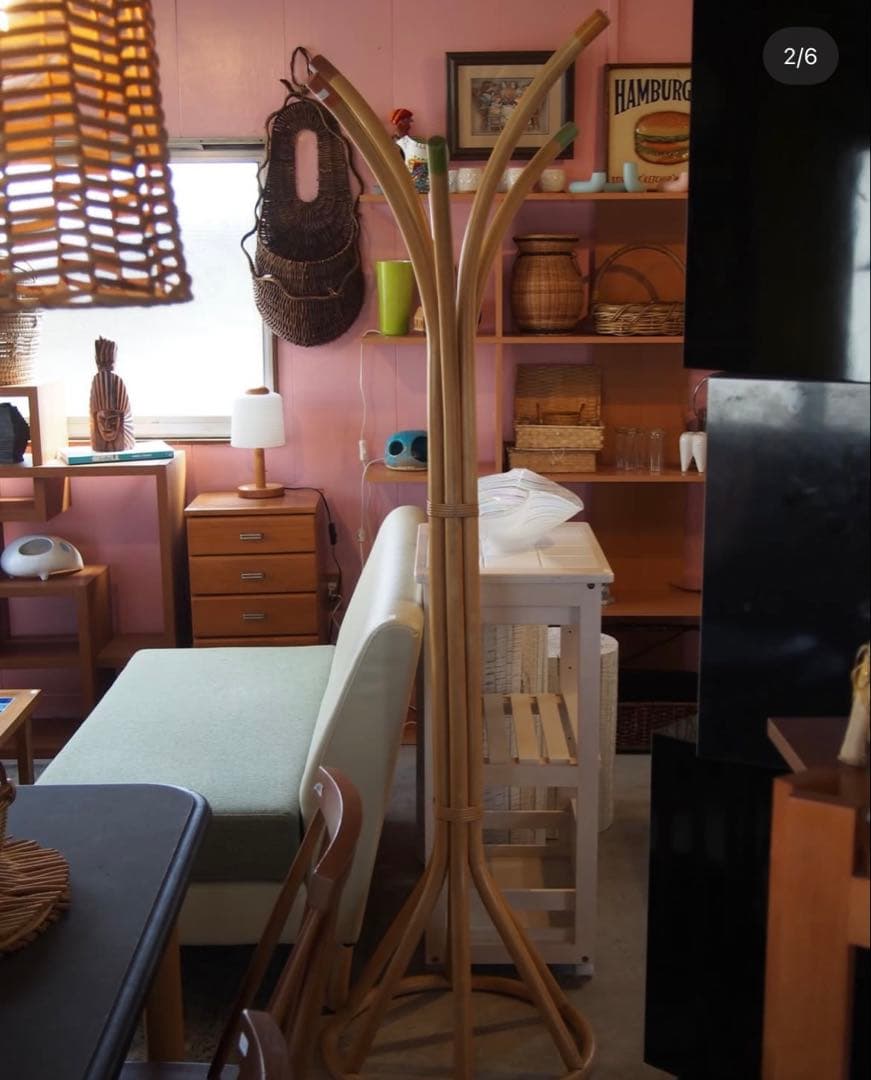 ラタン製コートスタンド【monoroom町田】