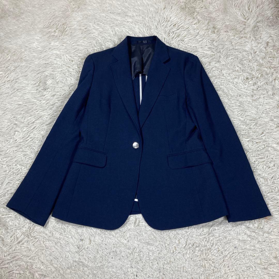 レミュー　アオキ　ネイビー　銀ボタン　ストレッチ素材　ウォッシャブル　サイズXL