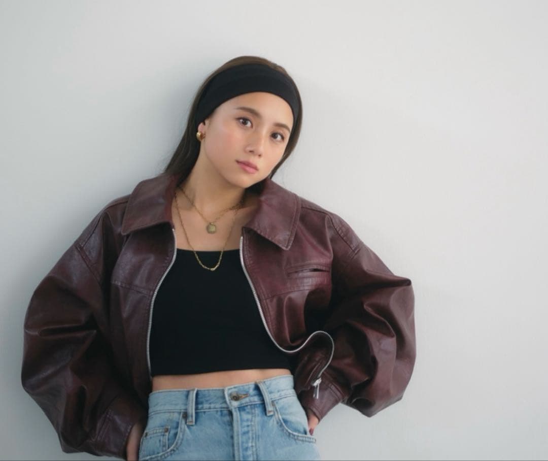 searoomlynn Ecoレザーヴィンテージブルゾン　ワインレッド