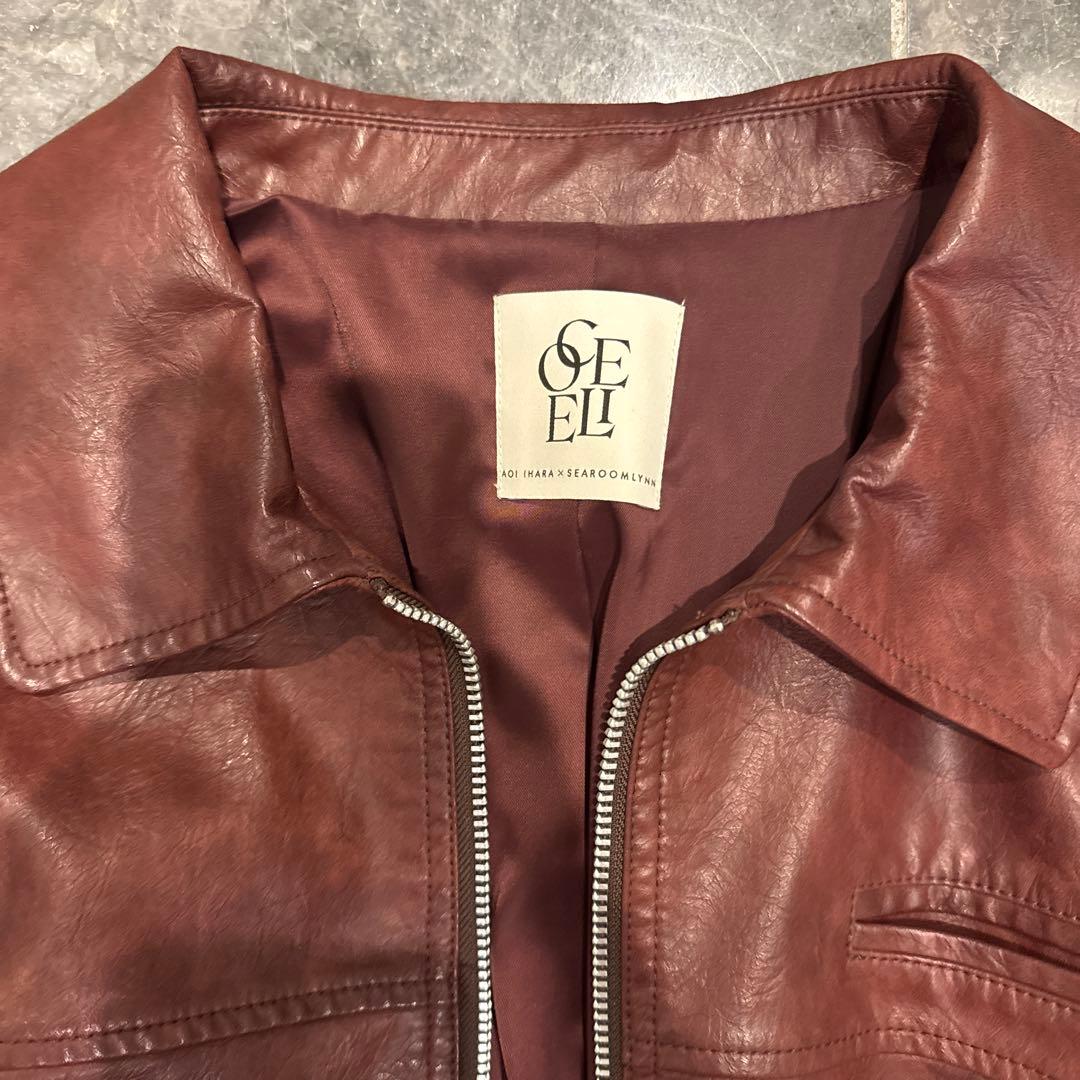 searoomlynn Ecoレザーヴィンテージブルゾン　ワインレッド