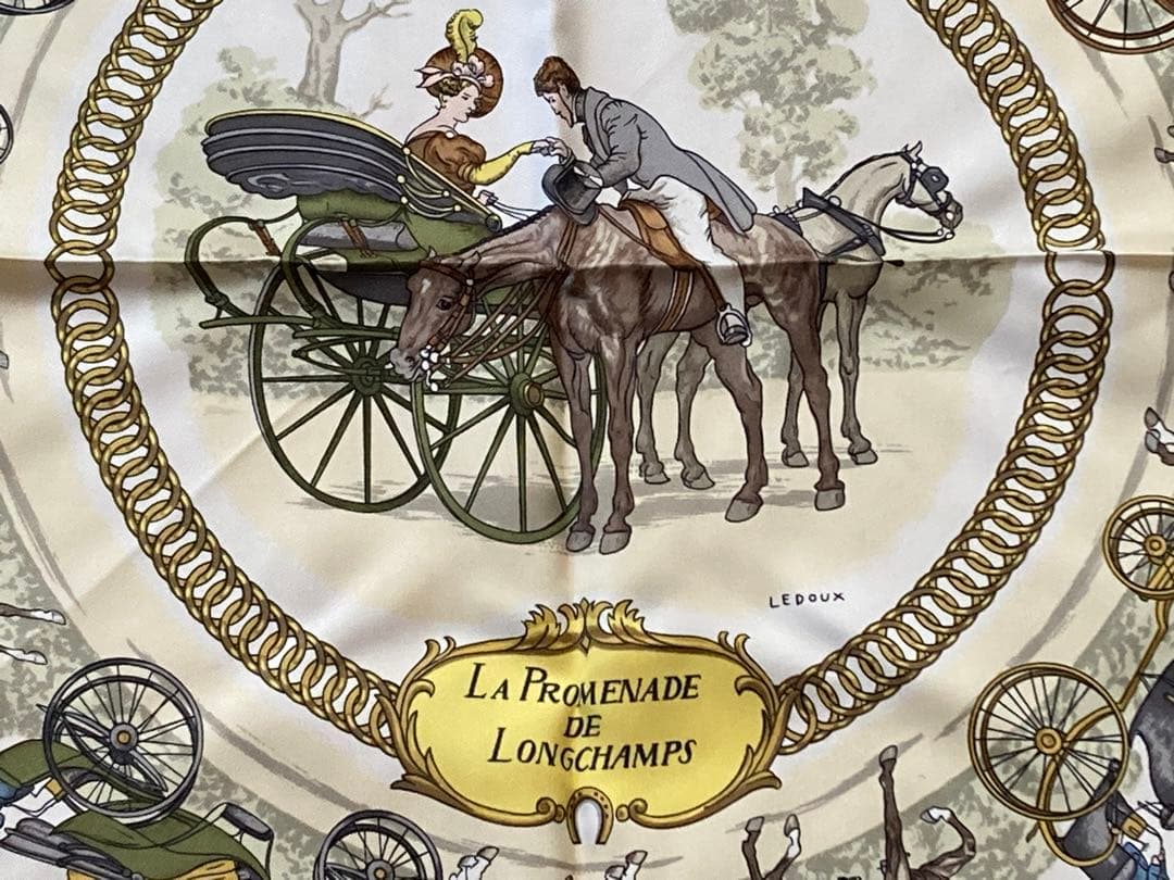 【ウィステリア】 エルメス スカーフ カレ90 ロンシャンへの散歩