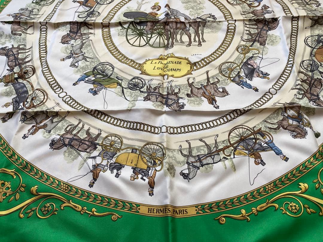 【ウィステリア】 エルメス スカーフ カレ90 ロンシャンへの散歩