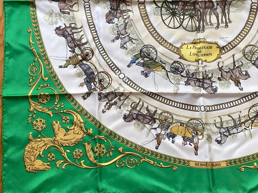 【ウィステリア】 エルメス スカーフ カレ90 ロンシャンへの散歩