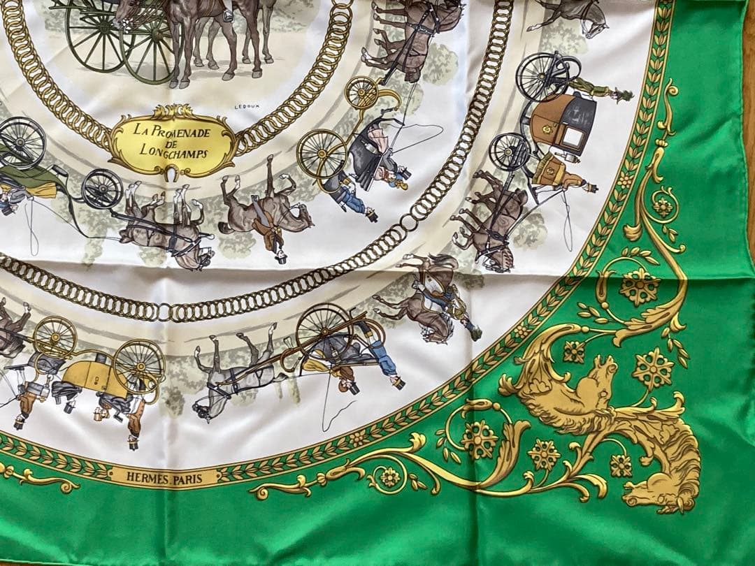【ウィステリア】 エルメス スカーフ カレ90 ロンシャンへの散歩