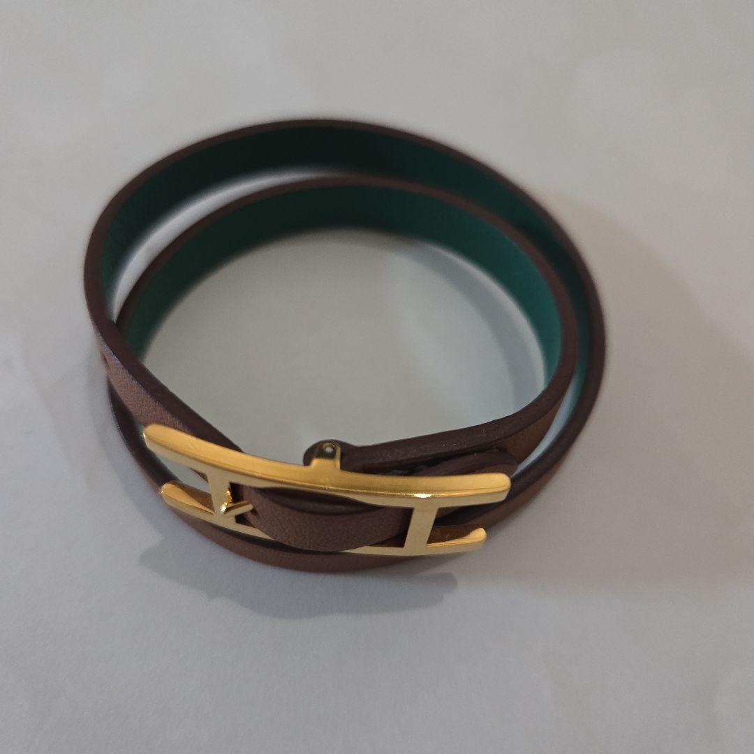 HERMES　ビーアピ　エルメス　レザーブレスレット　レディース