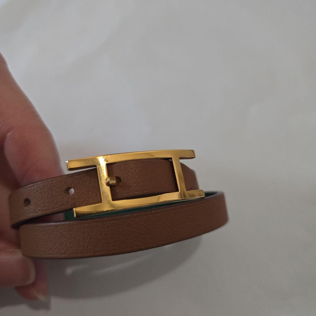 HERMES　ビーアピ　エルメス　レザーブレスレット　レディース