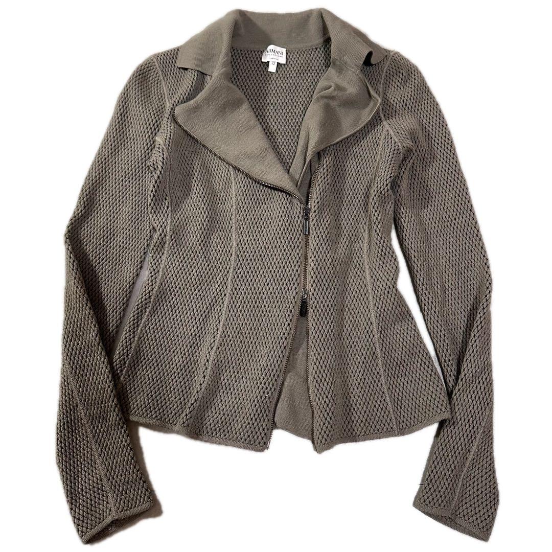 アルマーニコレツォーニ ニット　ライダース　ジャケット　Y2K archive