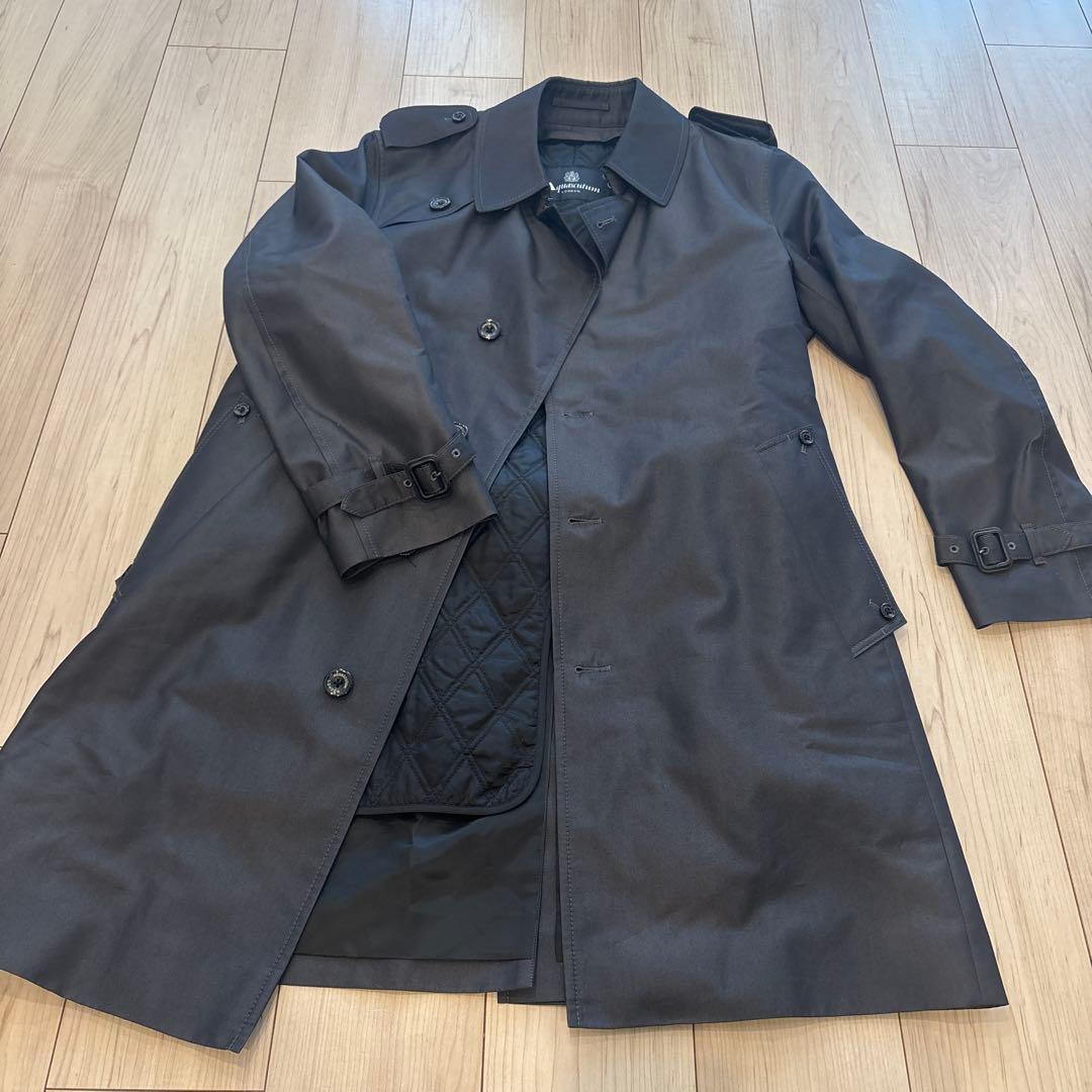 【美品】Aquascutum ダークグレー 冬用トレンチコート