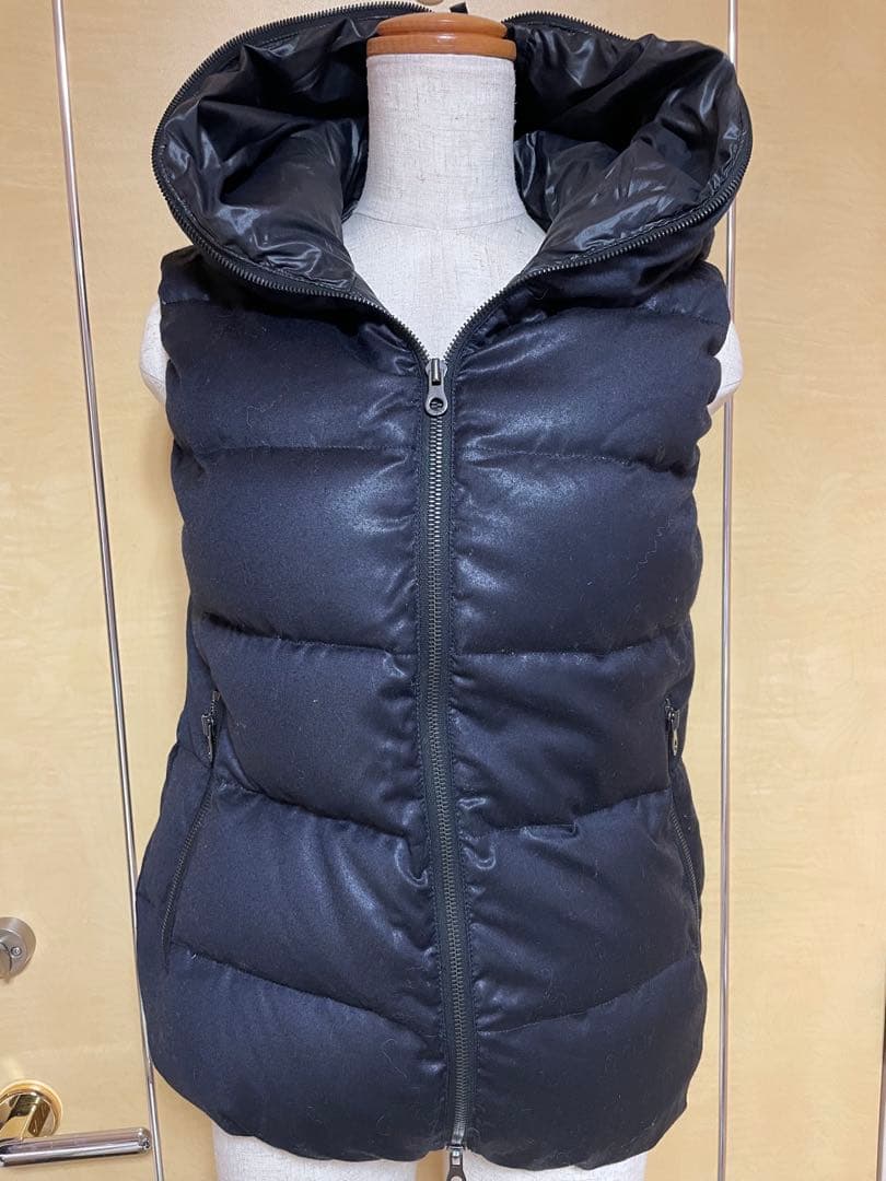 Duvetica フード付きウールダウンベスト サイズ40 ネイビー
