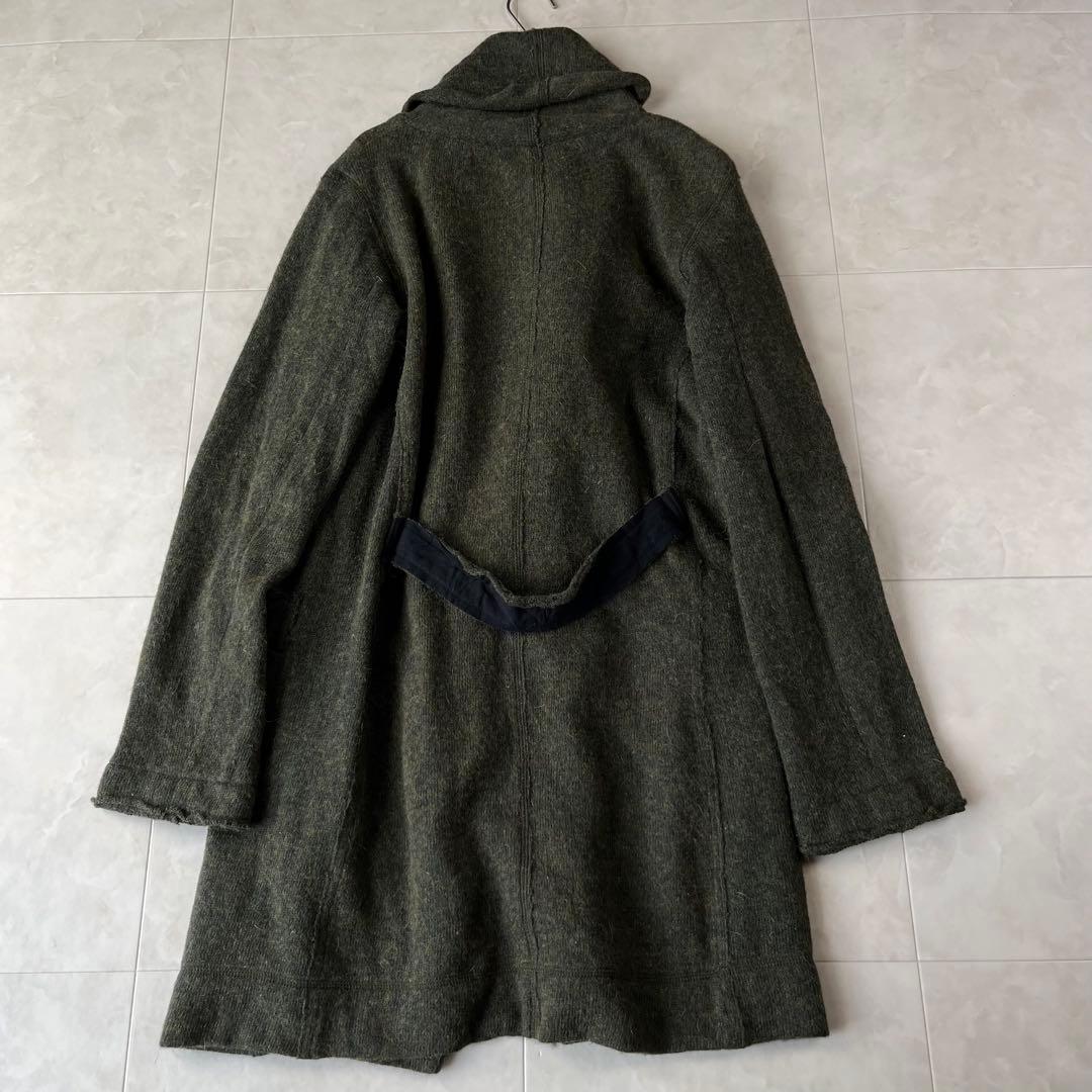 Pas de Calais パドカレ リネンアルパカウールコート カーキ 38