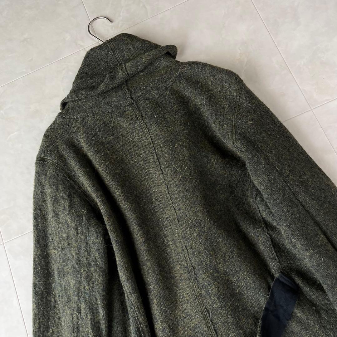 Pas de Calais パドカレ リネンアルパカウールコート カーキ 38