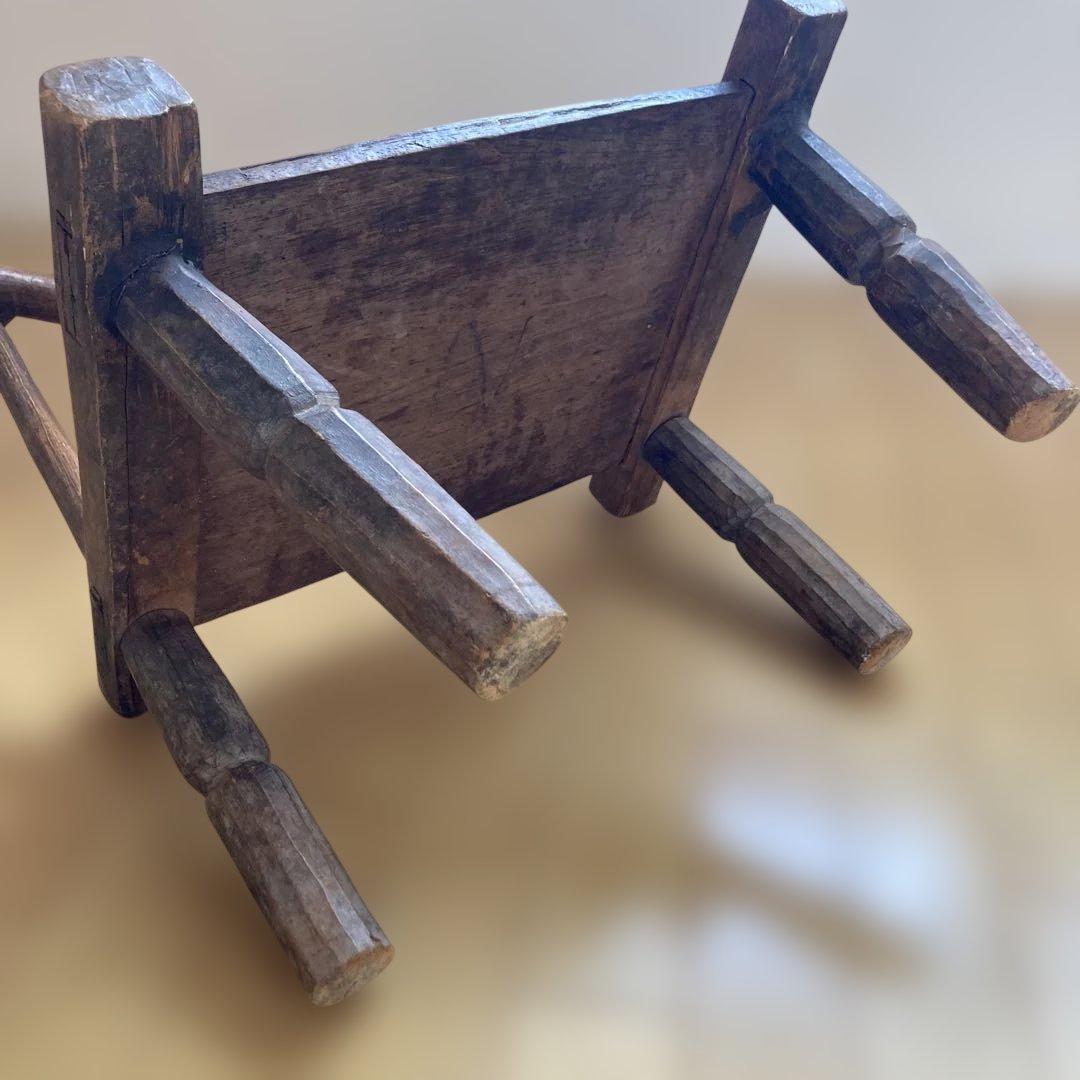 ［アンティーク］アフリカの木製椅子　1脚