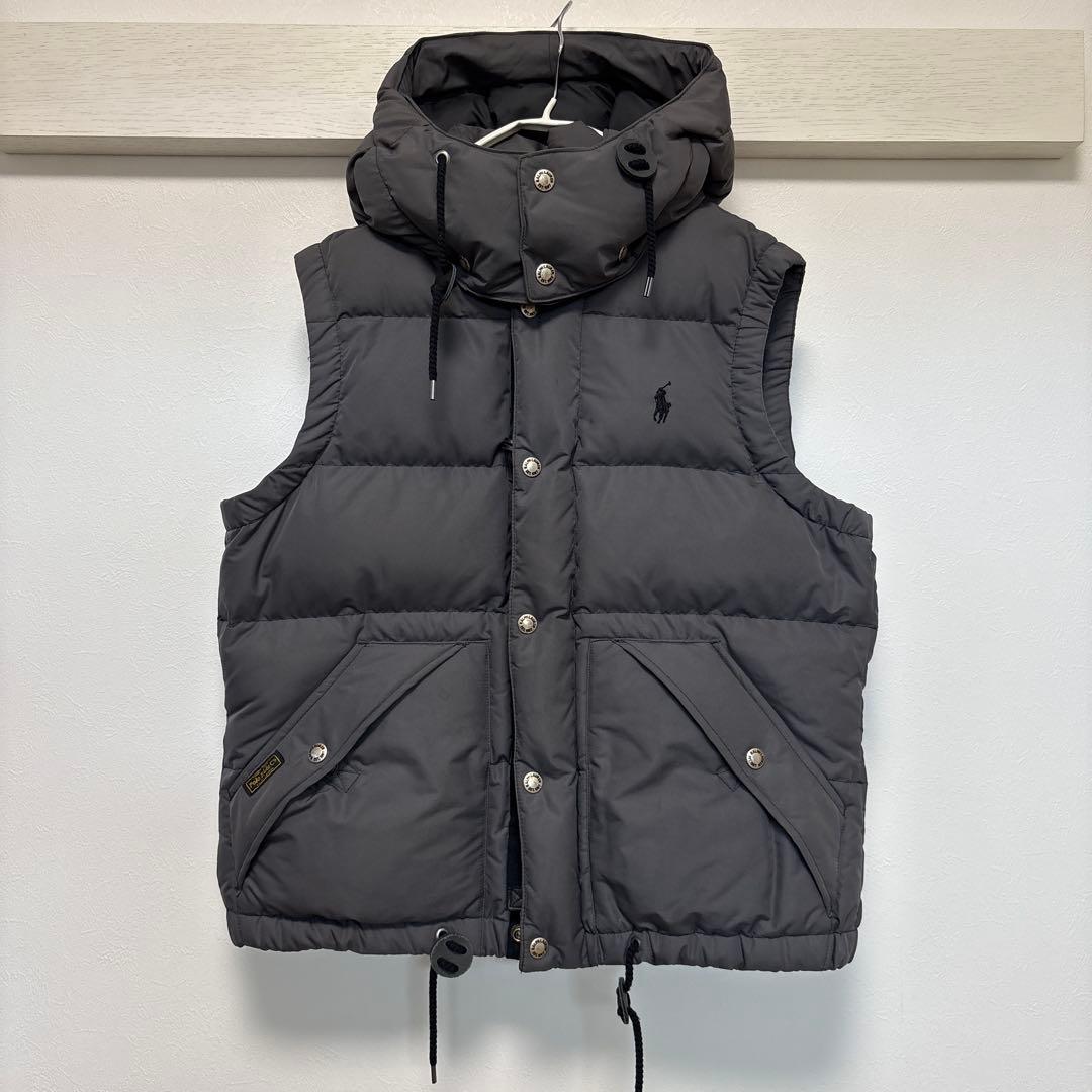 ▪️POLO RALPH LAUREN フード付　脱着可　ダウンベスト　ロゴ刺繍