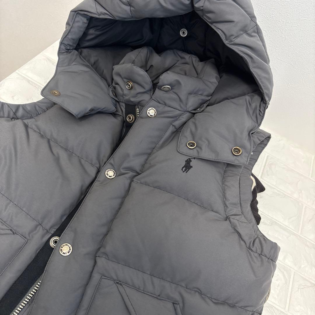 ▪️POLO RALPH LAUREN フード付　脱着可　ダウンベスト　ロゴ刺繍