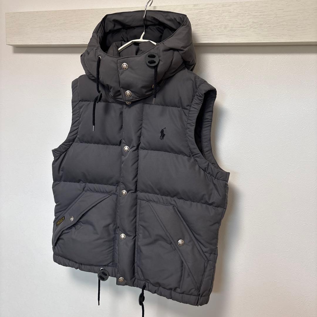 ▪️POLO RALPH LAUREN フード付　脱着可　ダウンベスト　ロゴ刺繍