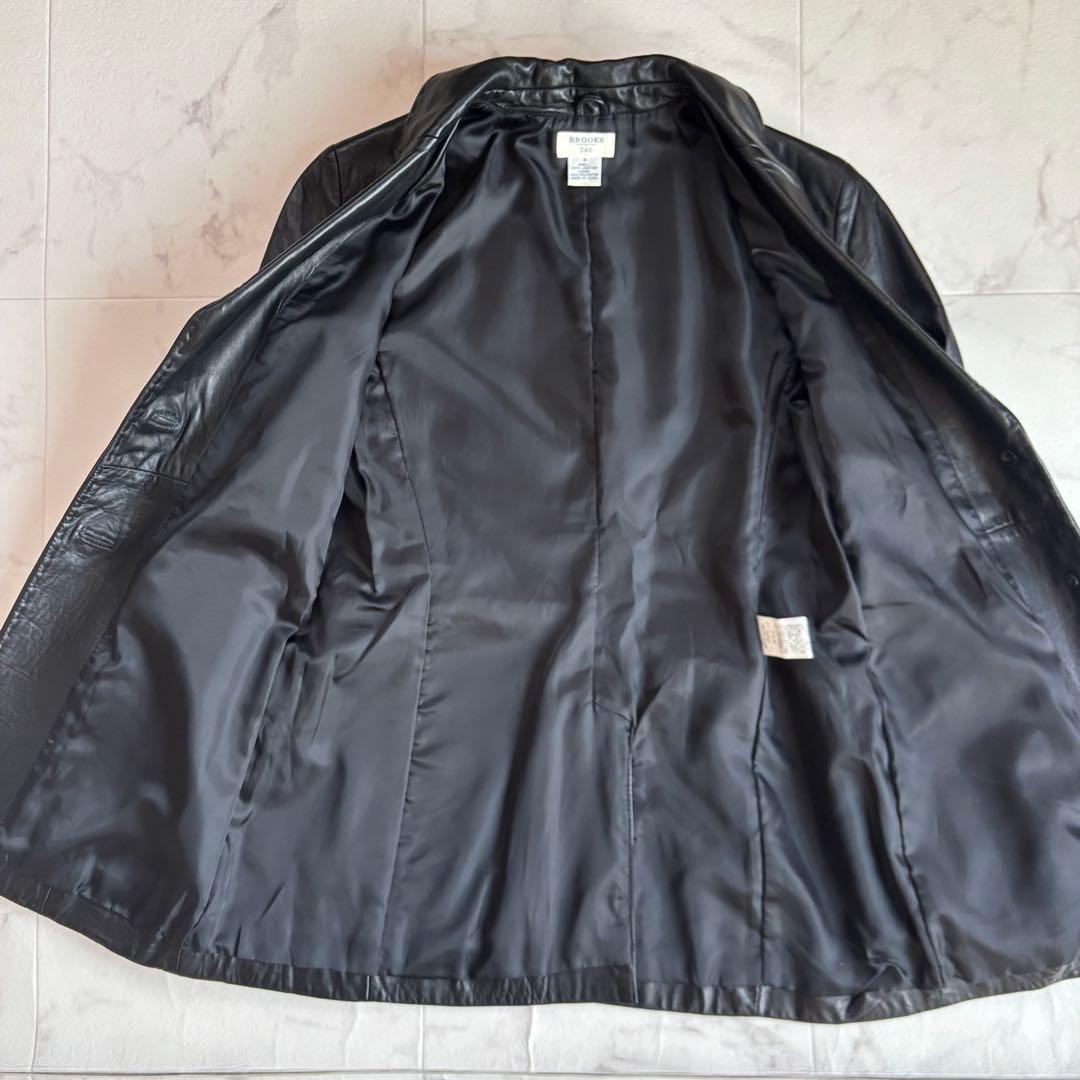 BROOKS 346 ブルックスブラザーズ レザー ジャケットコート ブラック