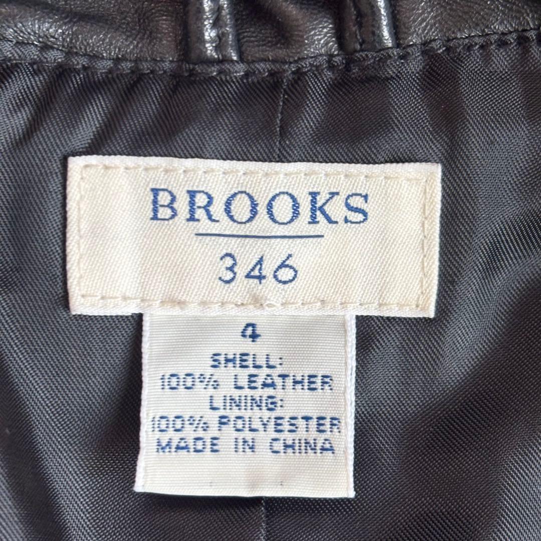 BROOKS 346 ブルックスブラザーズ レザー ジャケットコート ブラック