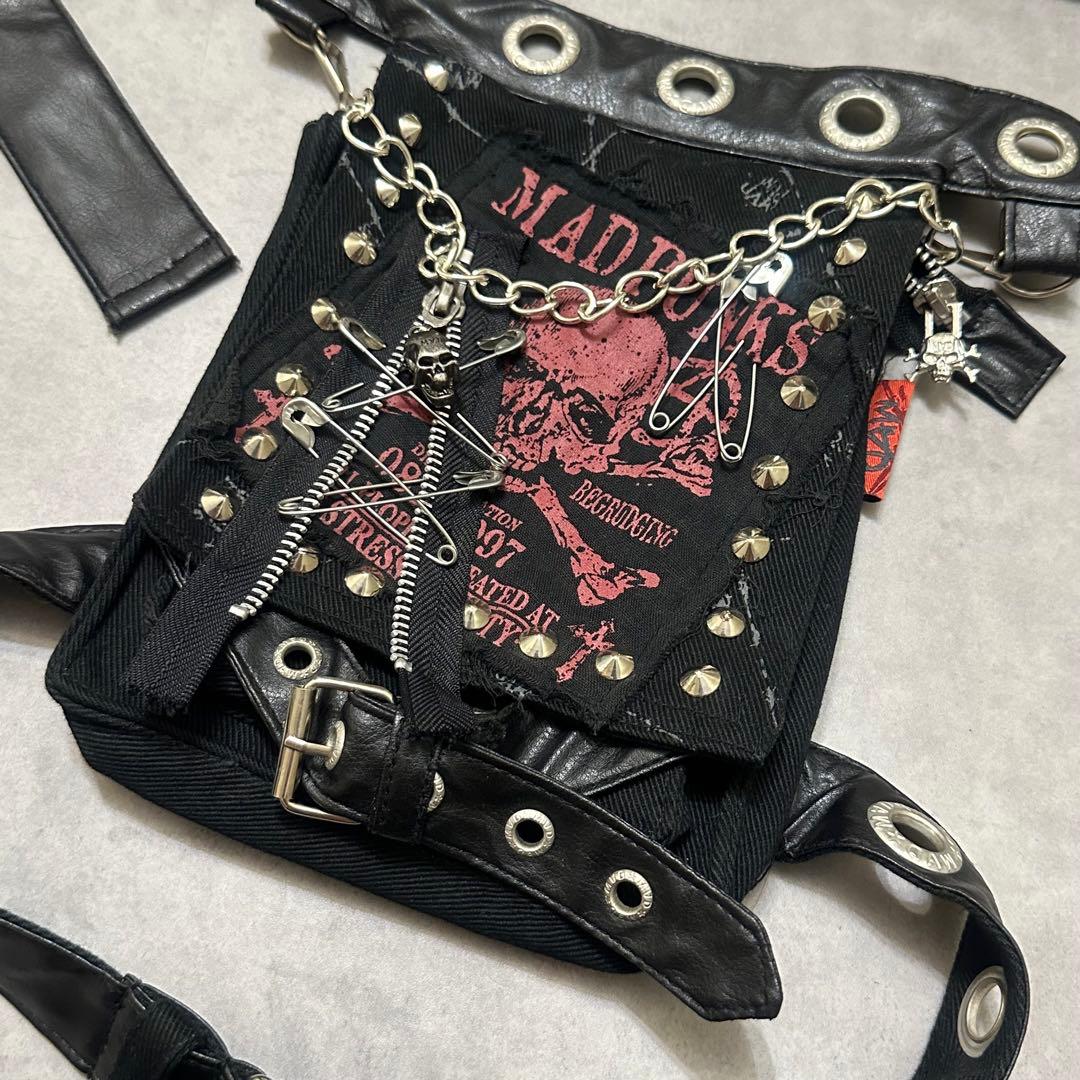 Y2K 平成ギャル ウエストポーチ　ミニバッグ　ドクロ　ゴシック　グランジ