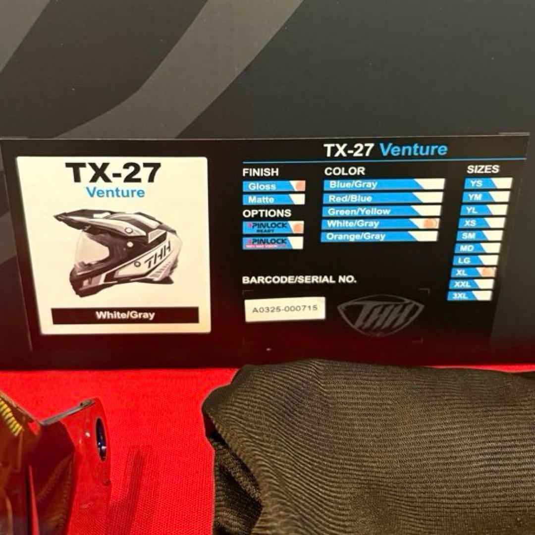THHヘルメットTX-27 XLサイズ25年新品購入　オフロード　おまけ付