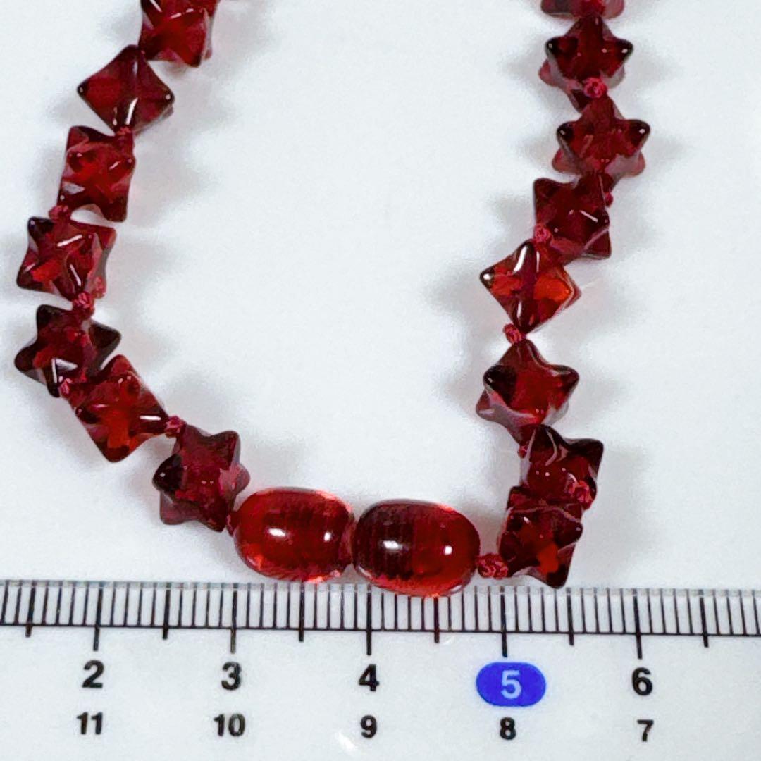 赤琥珀ネックレスレッドアンバーネックレスNO25-2393