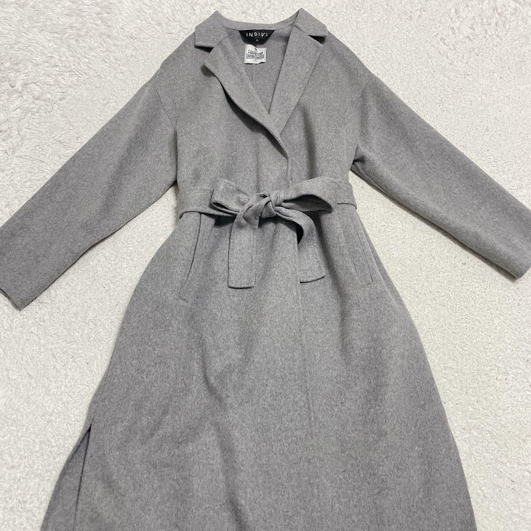 美品　INDIVI インディヴィ　ハミルトンウールリバーコート　グレー　12