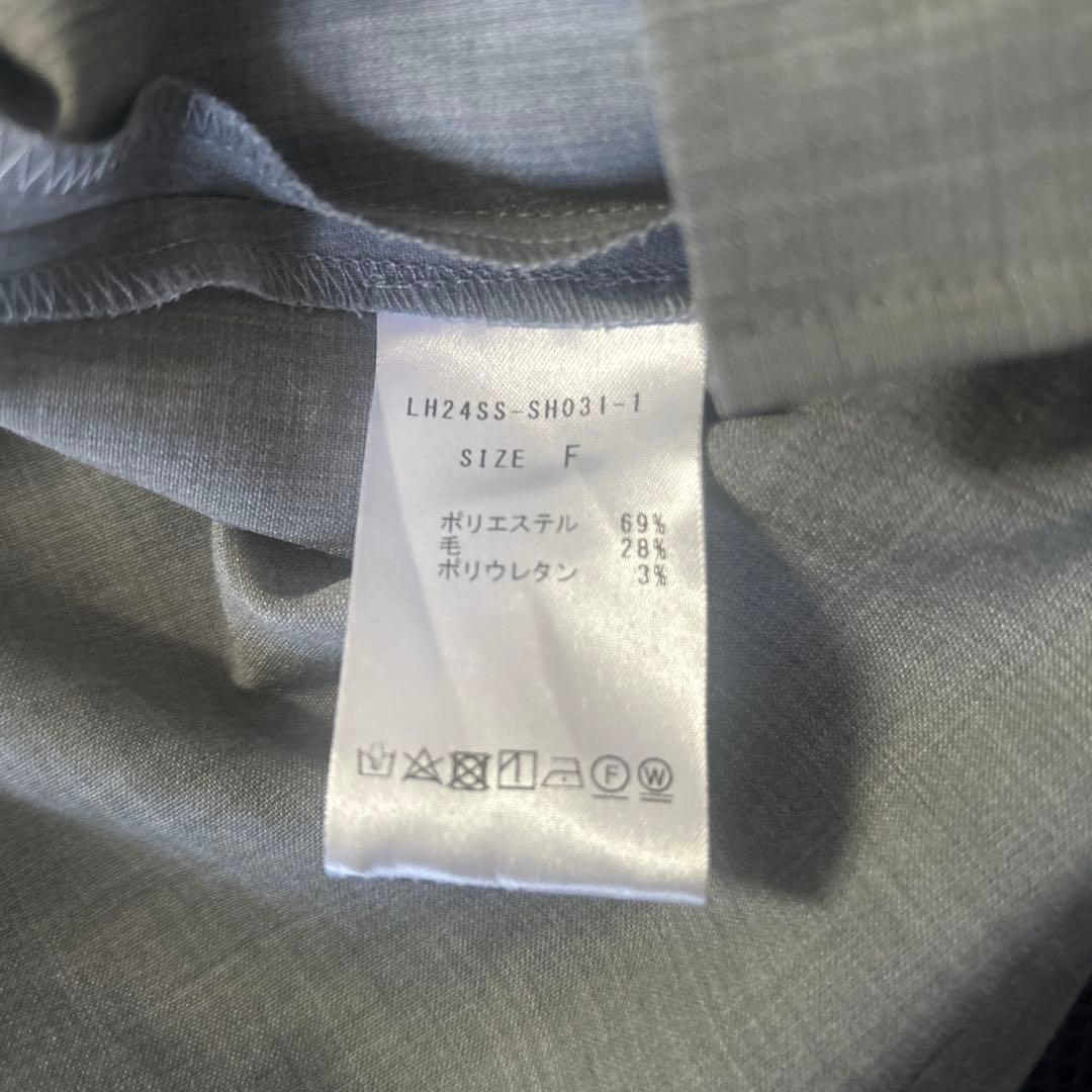 オープンカラークロップドシャツ　T.GRAY