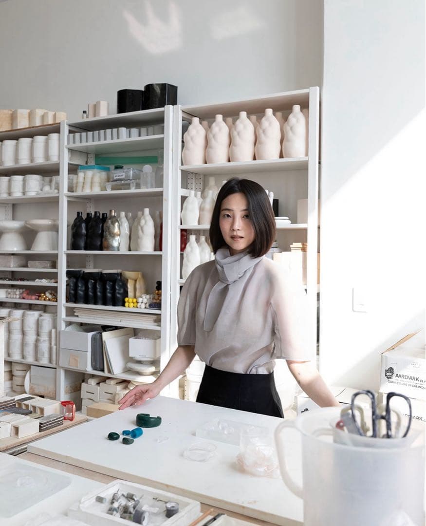 トップス AMOMENTO KNOTTED COLLAR TOP GRAY