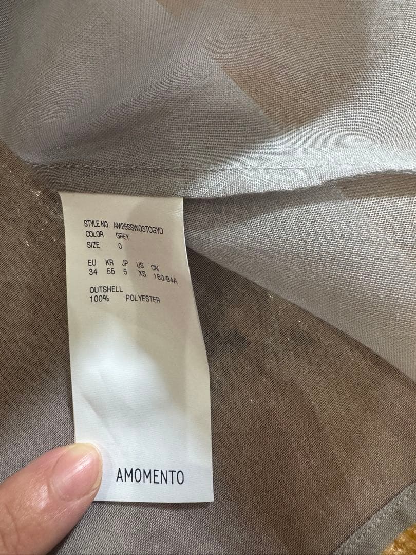 トップス AMOMENTO KNOTTED COLLAR TOP GRAY