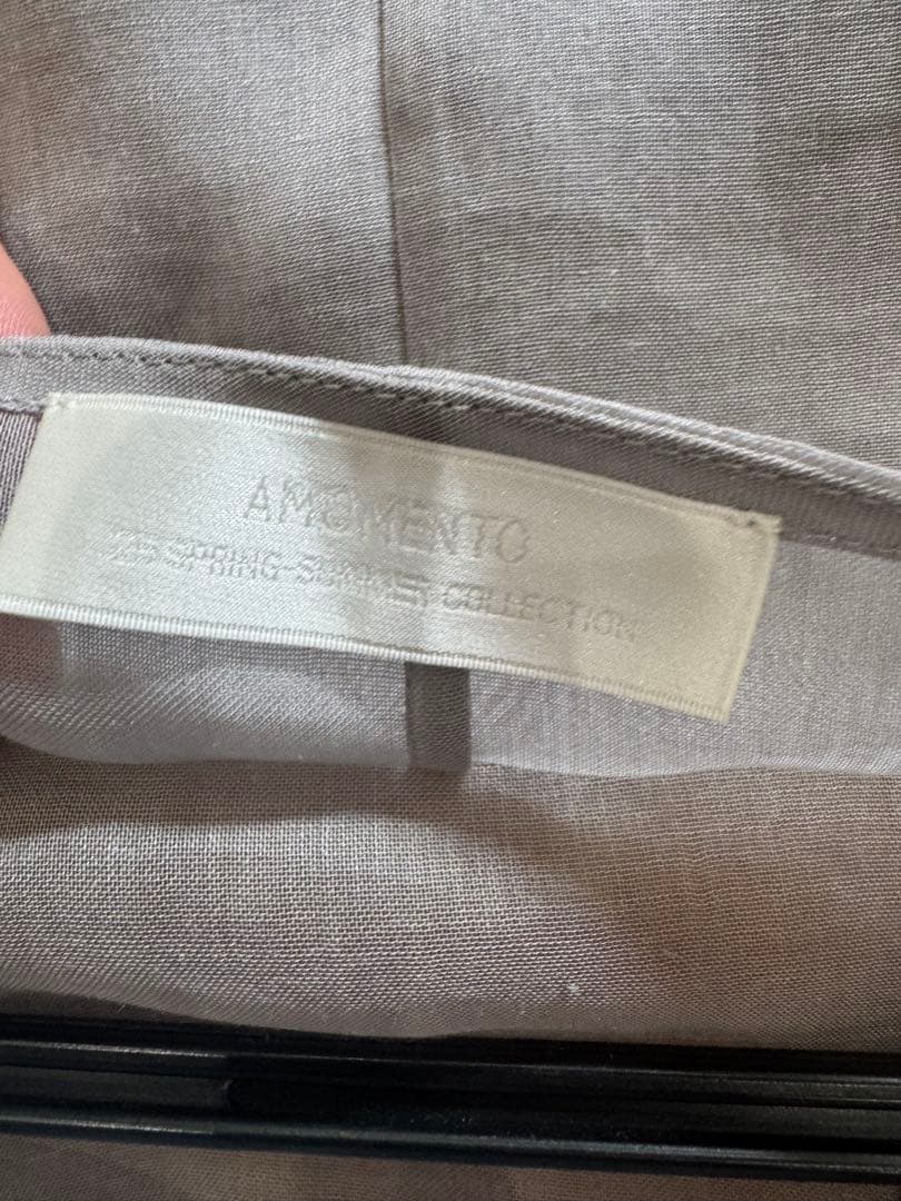 トップス AMOMENTO KNOTTED COLLAR TOP GRAY