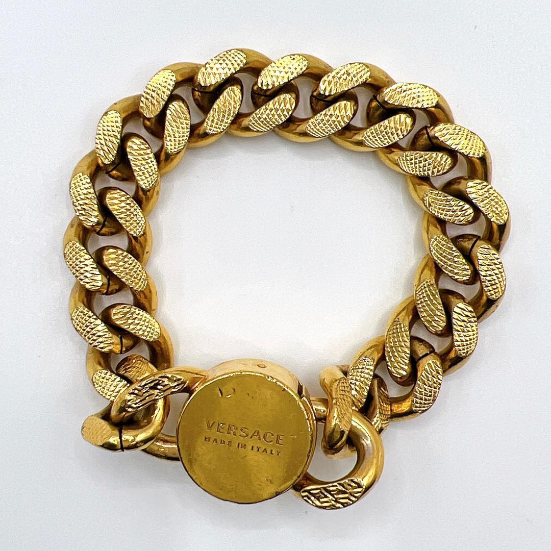 ヴェルサーチ メデューサ 喜平チェーン ブレスレット ゴールド メンズ