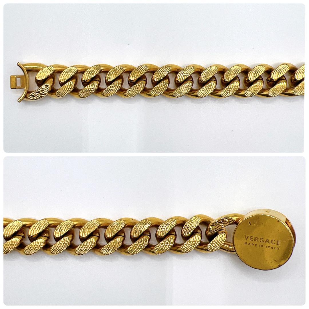ヴェルサーチ メデューサ 喜平チェーン ブレスレット ゴールド メンズ