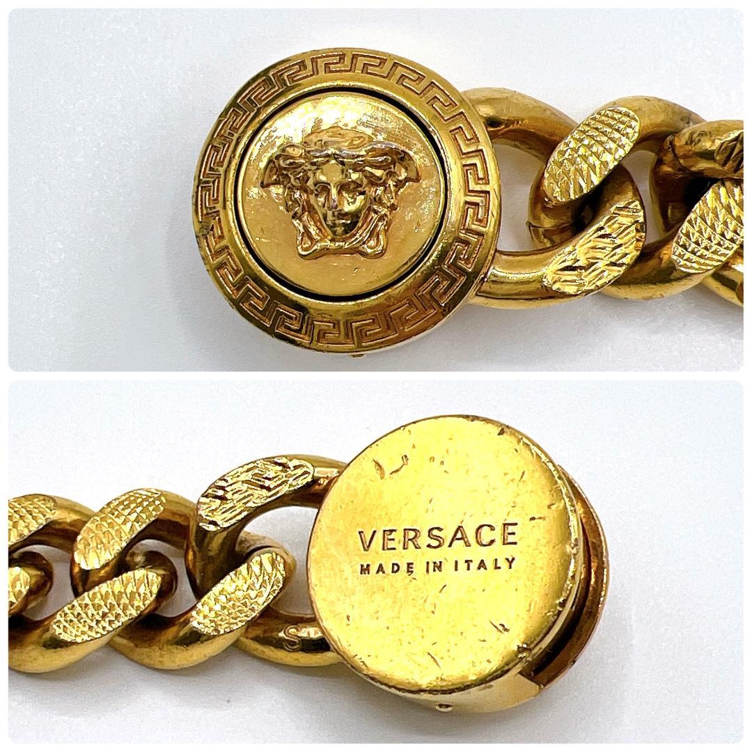 ヴェルサーチ メデューサ 喜平チェーン ブレスレット ゴールド メンズ