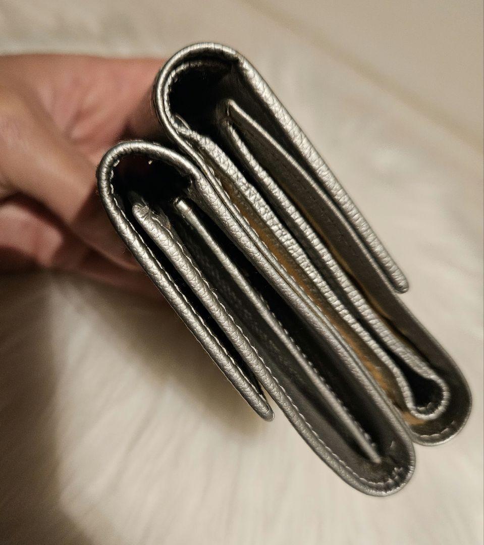 CHANEL【極美品✨希少】ココマーク三つ折り財布　Ｗホック　シルバー付属品完備