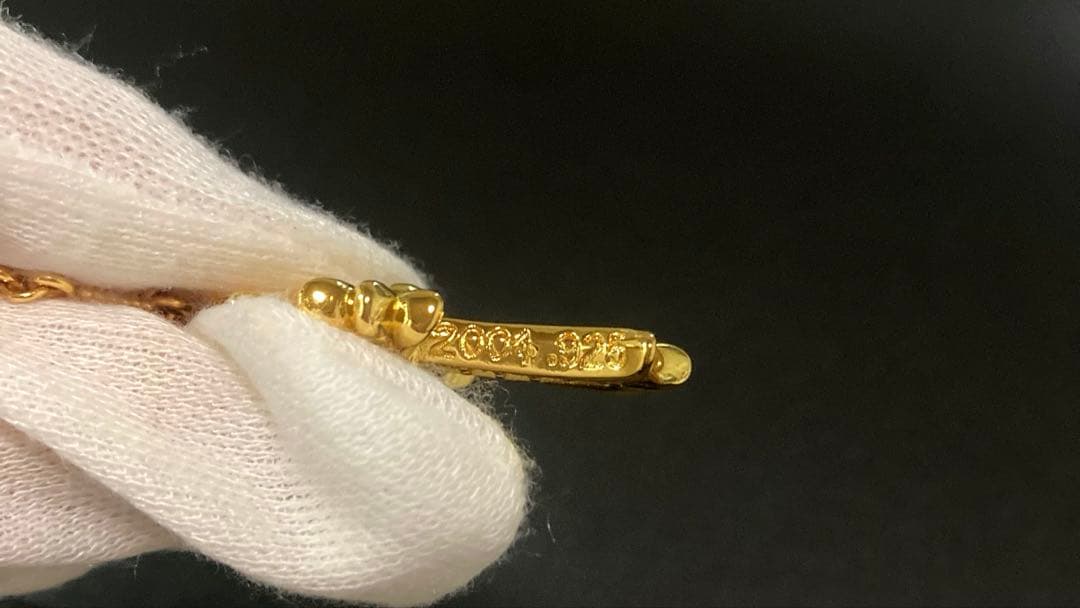 22k ダイヤクロス　ハートボール　ロゴ　ツイストチェーン　ネックレス　60㎝