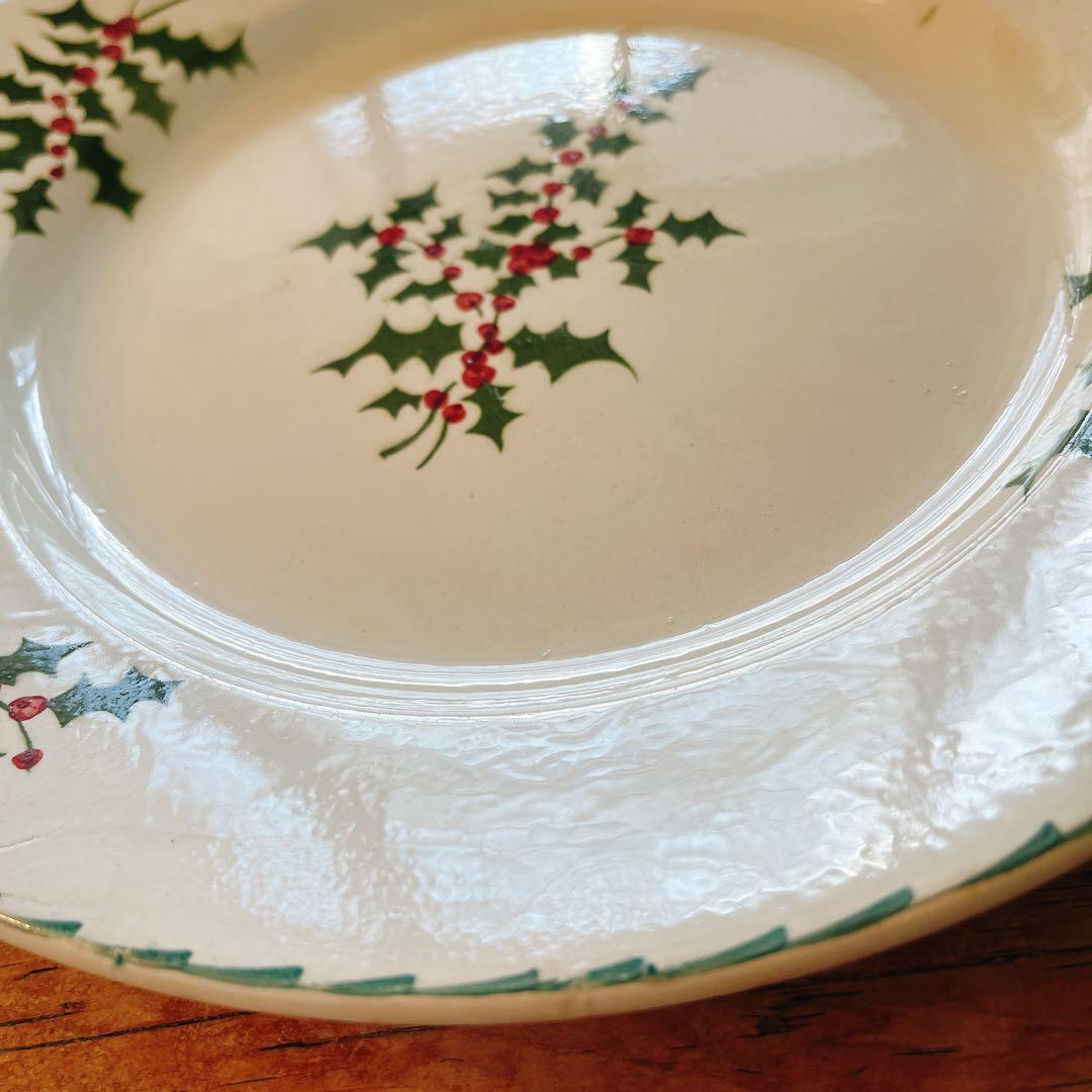 クリスマス　柊のサービスプレート