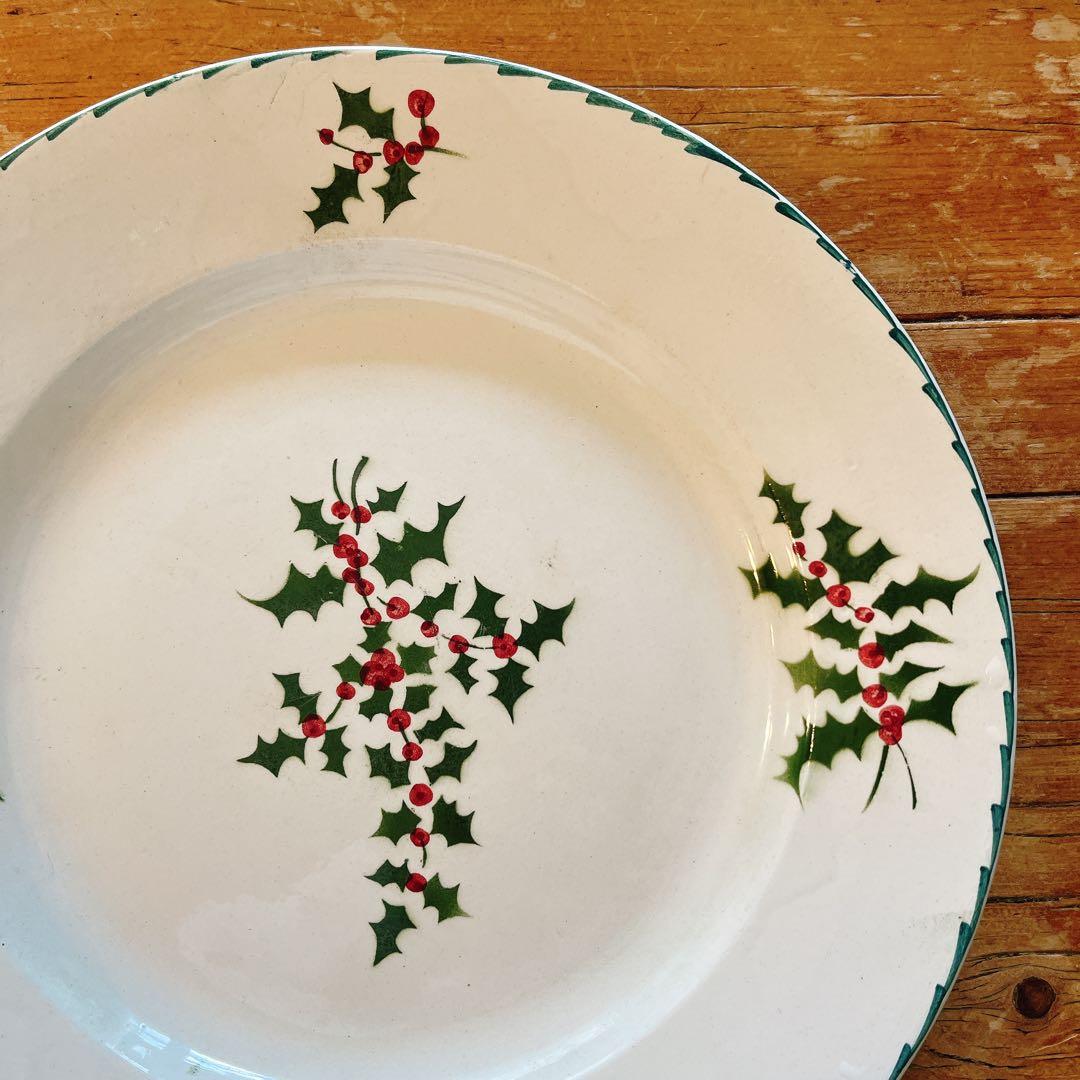 クリスマス　柊のサービスプレート