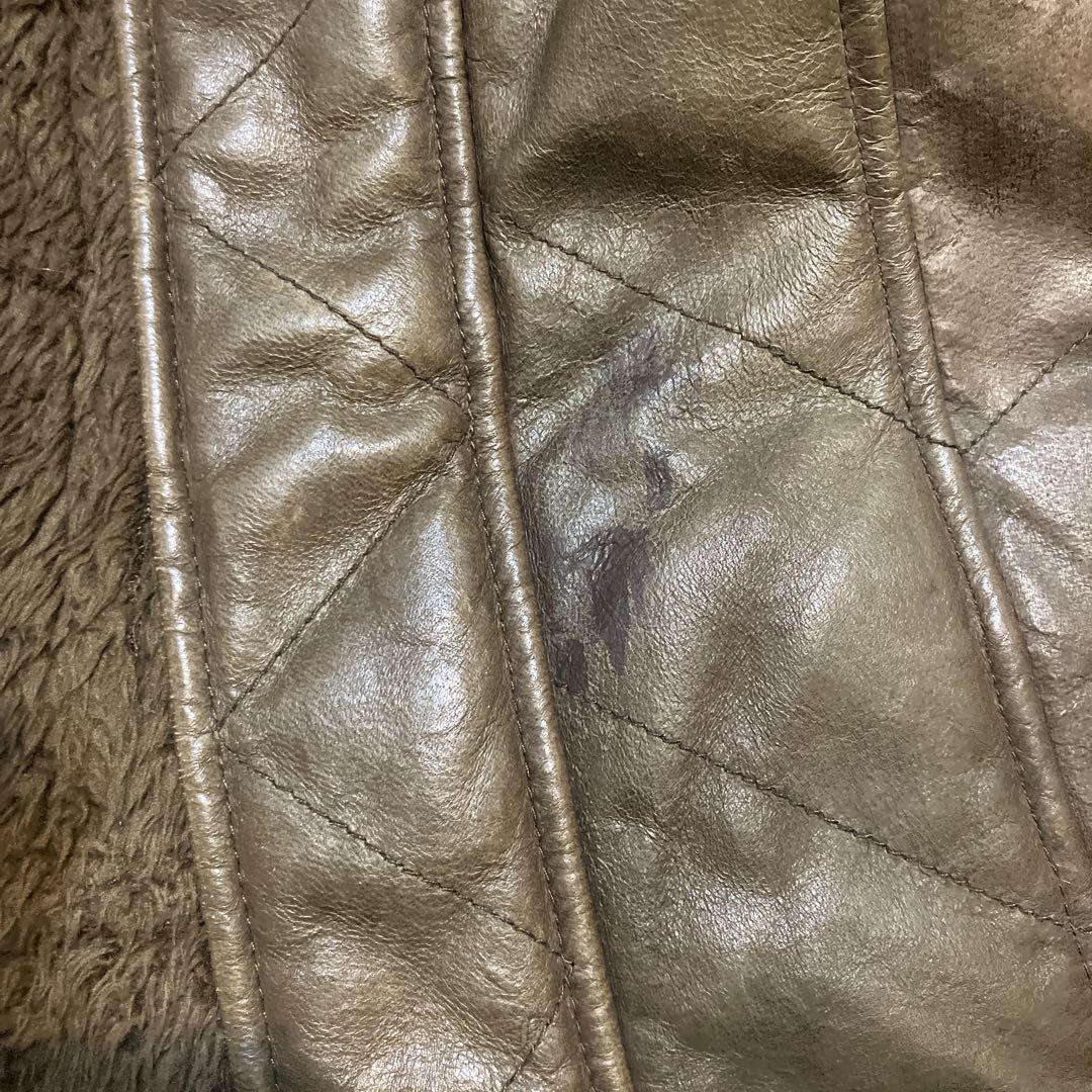 obelisk レザージャケット　裏ボア　カーキ　ラクーン　鹿皮　高級　L