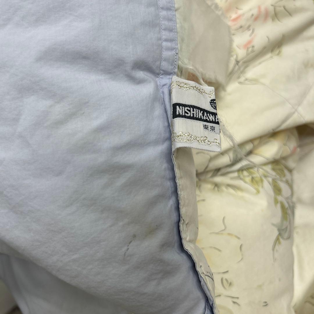 【西川　高級羽毛布団】　シングルサイズ　花柄