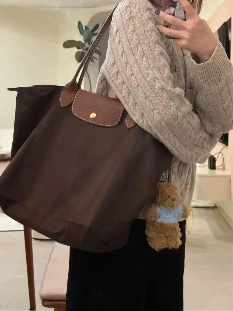 新品 ロンシャン プリアージュ クラブ Lサイズ トートバッグ ブラウン