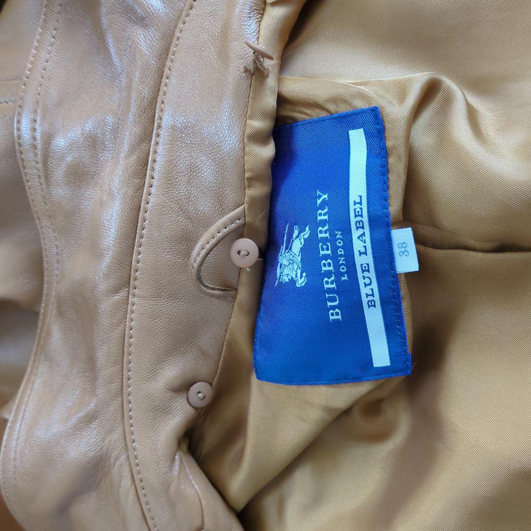 美品 バーバリー BURBERRY ラムレザー チェスターコート 軽量