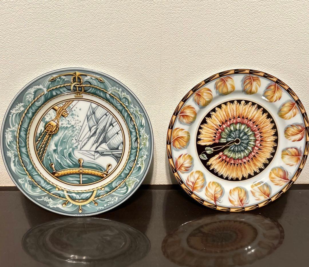 【未使用極美品】希少♪ HERMES エルメス パッチワーク プレート 2枚