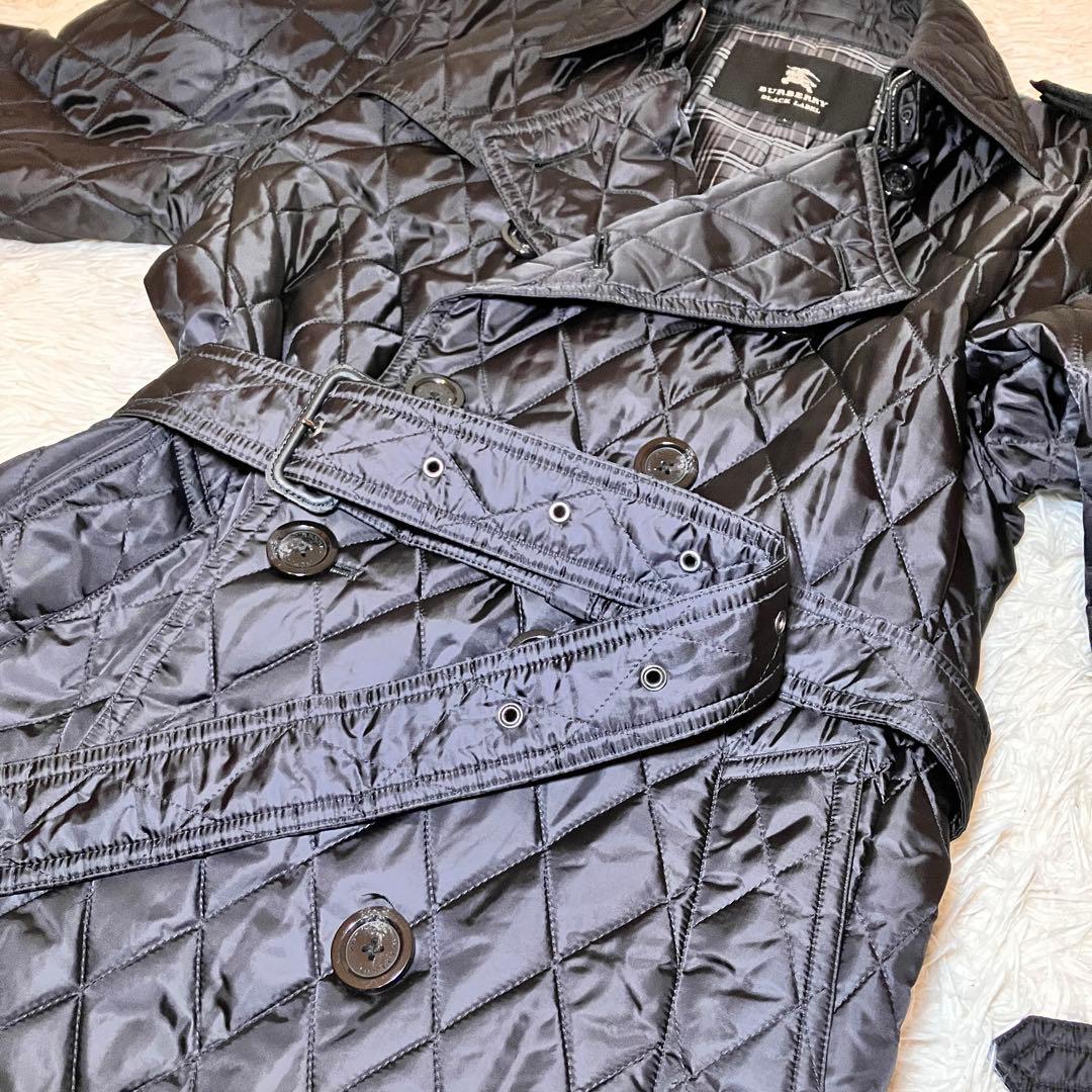 美品 バーバリーブラックレーベル キルティングトレンチコート ノバチェック L