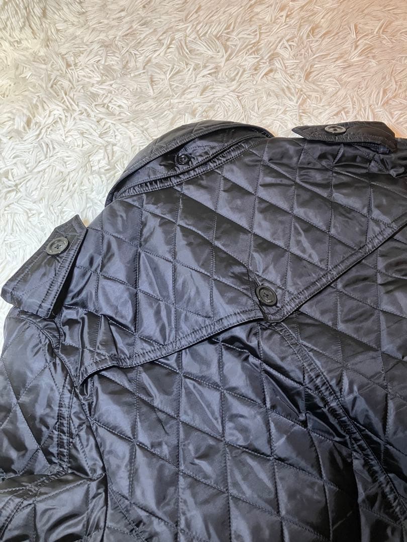 美品 バーバリーブラックレーベル キルティングトレンチコート ノバチェック L