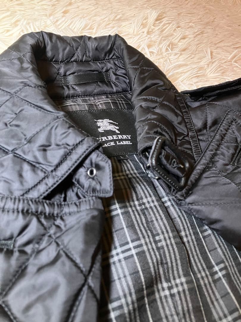 美品 バーバリーブラックレーベル キルティングトレンチコート ノバチェック L