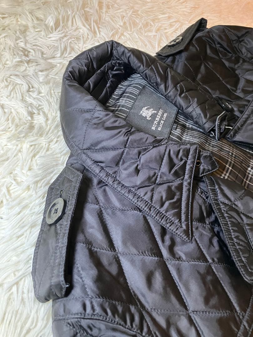 美品 バーバリーブラックレーベル キルティングトレンチコート ノバチェック L