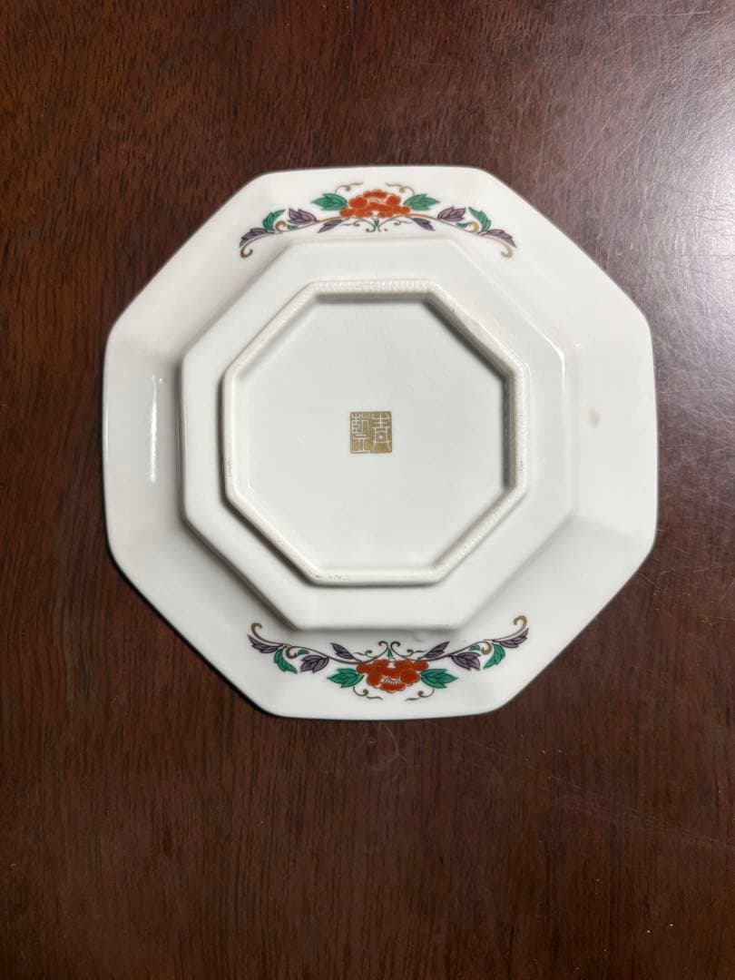 有田焼　　青藍窯　古伊万里金蘭手　八角皿　5枚セット