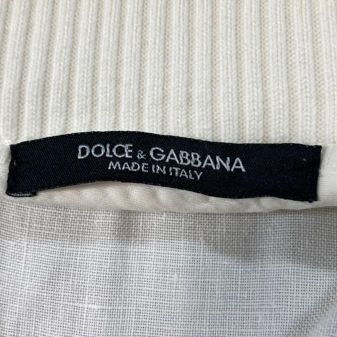 ドルチェ&ガッパーナ リネン100% ブルゾン ジャケット ホワイト 48(L)