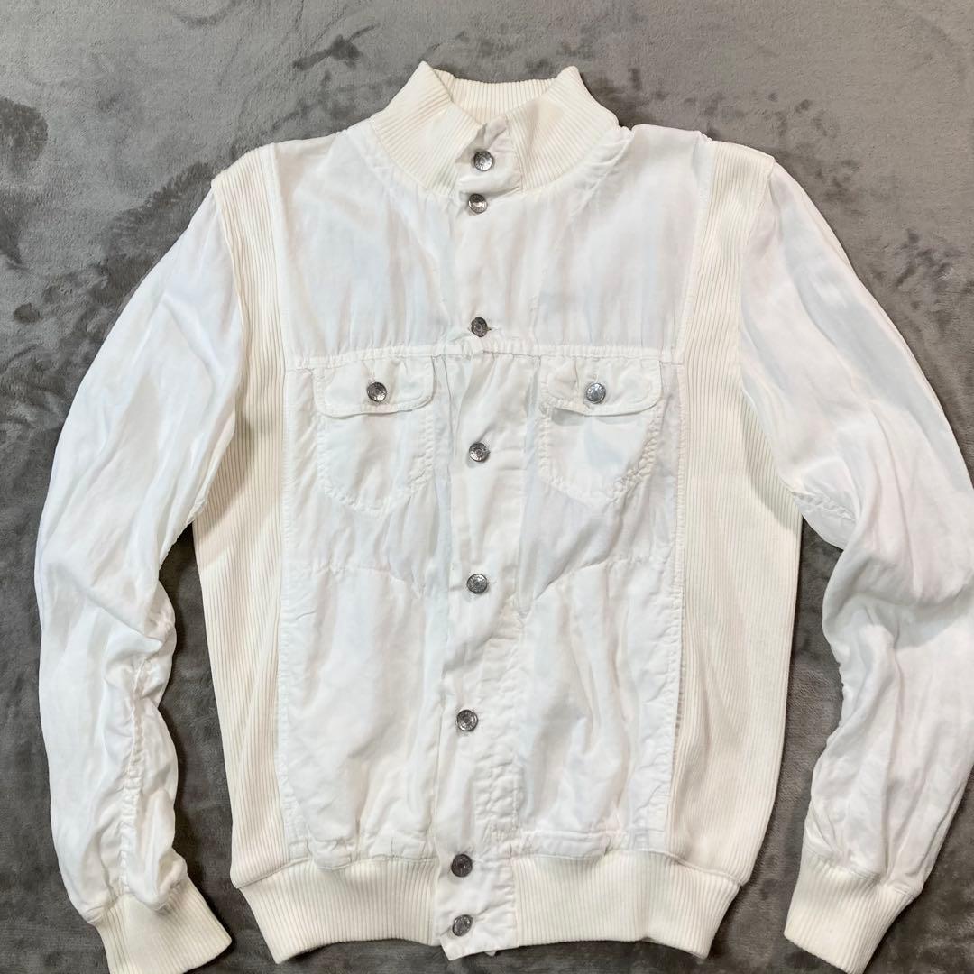 ドルチェ&ガッパーナ リネン100% ブルゾン ジャケット ホワイト 48(L)