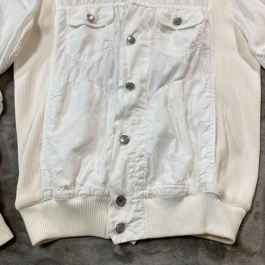 ドルチェ&ガッパーナ リネン100% ブルゾン ジャケット ホワイト 48(L)