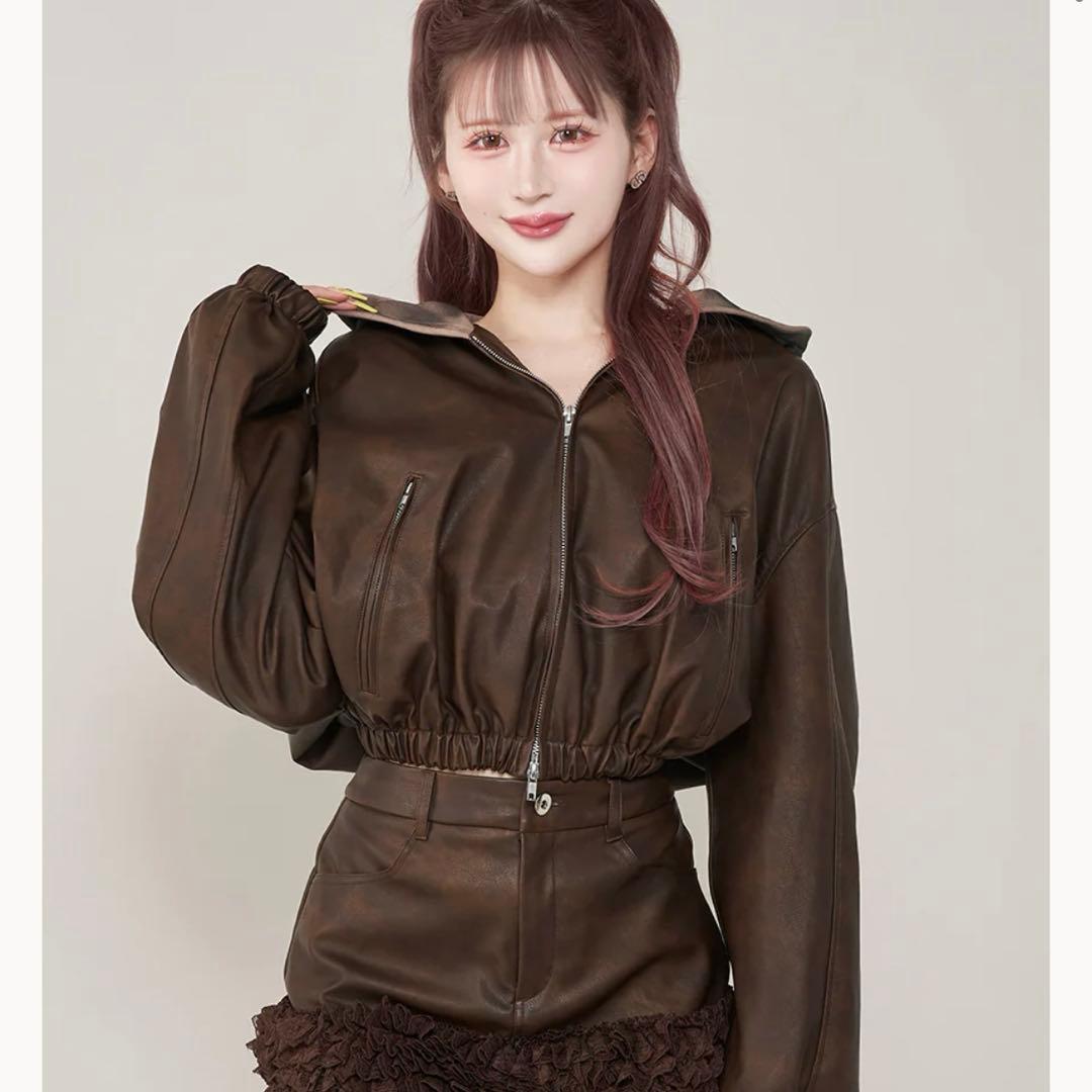 Darich スウェットフーディーレザージャケット